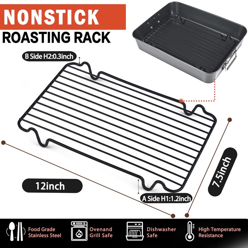 Roasting Rack,Heavy Duty Turkey Rack for Roasting Pan,Oven Roasting Rack
