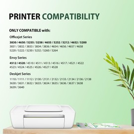 63 63XL Ink Cartridges Combo Pack Envy 4520 OfficeJet 3830 Replacement for HP 63XL Ink Cartridges Black and Color for HP Envy 4512 OfficeJet 4650 5255 5258 5200 DeskJet 1112 Printer 2-Pack