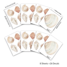 Funlife Under the Sea Wall Sticker Underwater World Animals Wall Sticker for Bathroom Children's Room Baby Room Playroom Girls Boys Shells