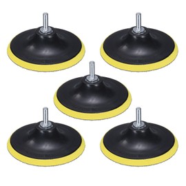 sourcing map 5 Inch Hook and Loop Sanding Disc Pads M10 Shank PP Drill Sanding Attachment, Sand Paper for Power Tools - Yellow + Black 5 Set 10pcs