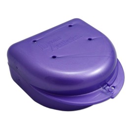 Gum Shield Case - Mouth Guard Gumshield Box for Ortho Retainers, Sports Dental Appliances, Dentures & More (Purple)