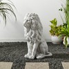 Glitzhome Guardian Sitting Lion Garden Statue MGO Outdoor Decoration, 20.75"