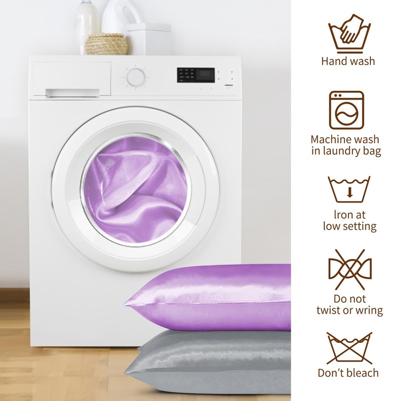 Fittia Satin Pillow Cases 2 Pack Standard, Satin Pillowcase for