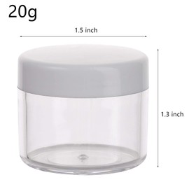 100 Count 20 Gram Makeup Cosmetic Containers with Lids Leak Proof Sample Jars for Beauty Products - White