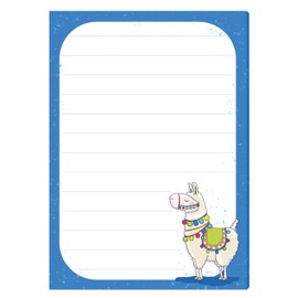 "Alma the Lama" Notepad DIN A5 (Lined 50 Sheets) Including 20 Matching Envelopes / Writing Paper Set for Children with Lines and Cute Motif