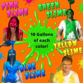 PARTY GOAT Bulk Instant Slime Powder. Mix with Water to Make 40 Gallons. Large Multicolor Kit for Slime Blaster Guns, Color Run or Color War