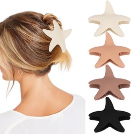ANBALA 4Pcs Starfish Hair Clips Matte Hair Clips for Women Girls