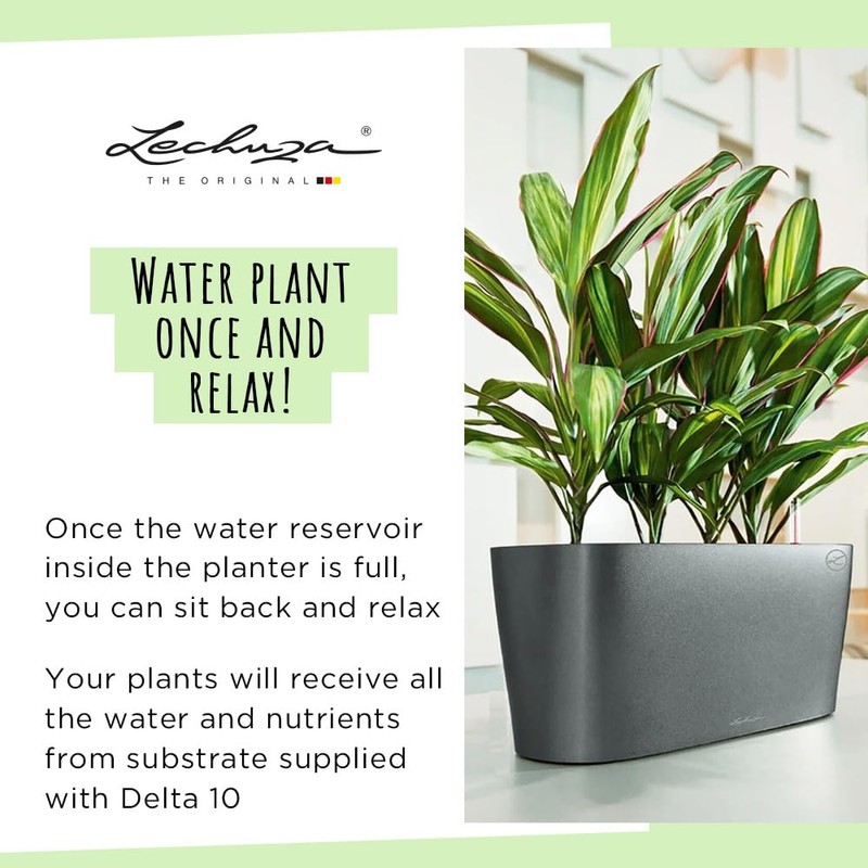 Lechuza 15467 Delta 10 屋内外用 12インチ x 4インチ x 5インチ