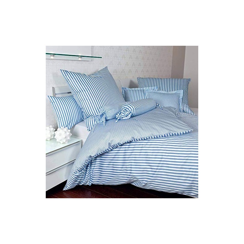 Janine Design Striped Bed Linen Modern Classic Light Blue Pillowcase