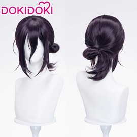 KIRA KIRA Anime Cosplay Wig Women 35cm Deep Purple Ponytail Wig for Halloween