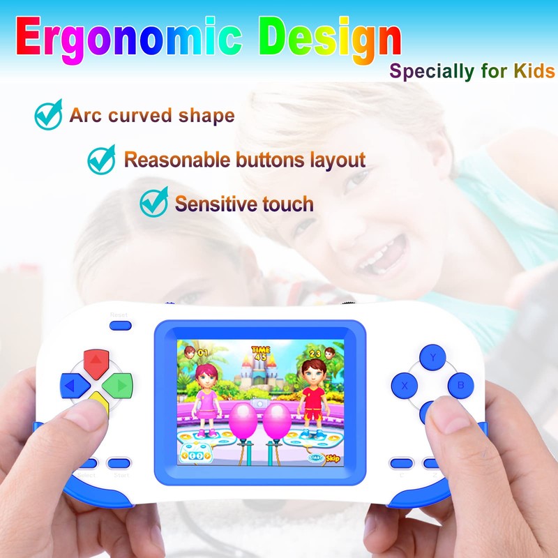 Douddy レトロハンドヘルドゲームコンソール 子供用 4~12歳 218パズル内蔵 レジャービデオゲーム 充電式 3.0インチスクリーン 電子機器ゲームプレーヤー おもちゃ