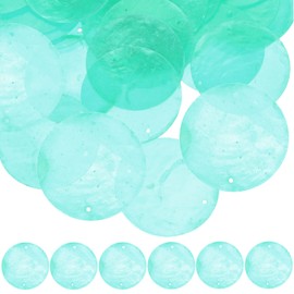 Ciieeo 100pcs Capiz Shell Wind Chime Home Decoration Round Natural Capiz Unique Natural Capiz for Patio, Garden, Yard Decoration