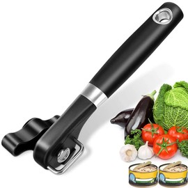 Can Opener Manual Can Opener - Can Opener Without Sharp Edges Safety Can Opener Camping Black