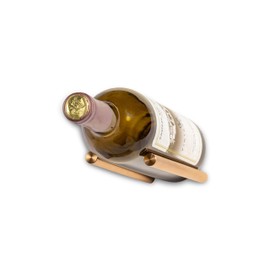 VintageView Vino Series - Vino Rails 1 Bottle Wall Mounted Wine Rack Stylish Modern Wine Storage with Cork-Forward Design for Wood Wall installs only (Golden Bronze)