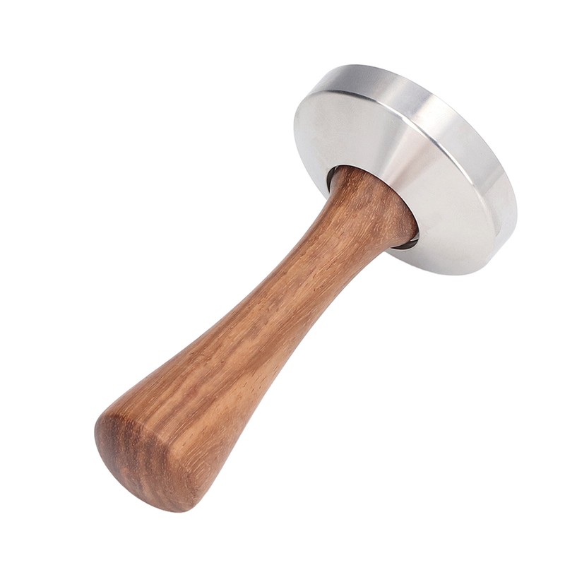 Coffee Tamper Stainless Steel Base Wooden Handle Heavy Duty Coffee