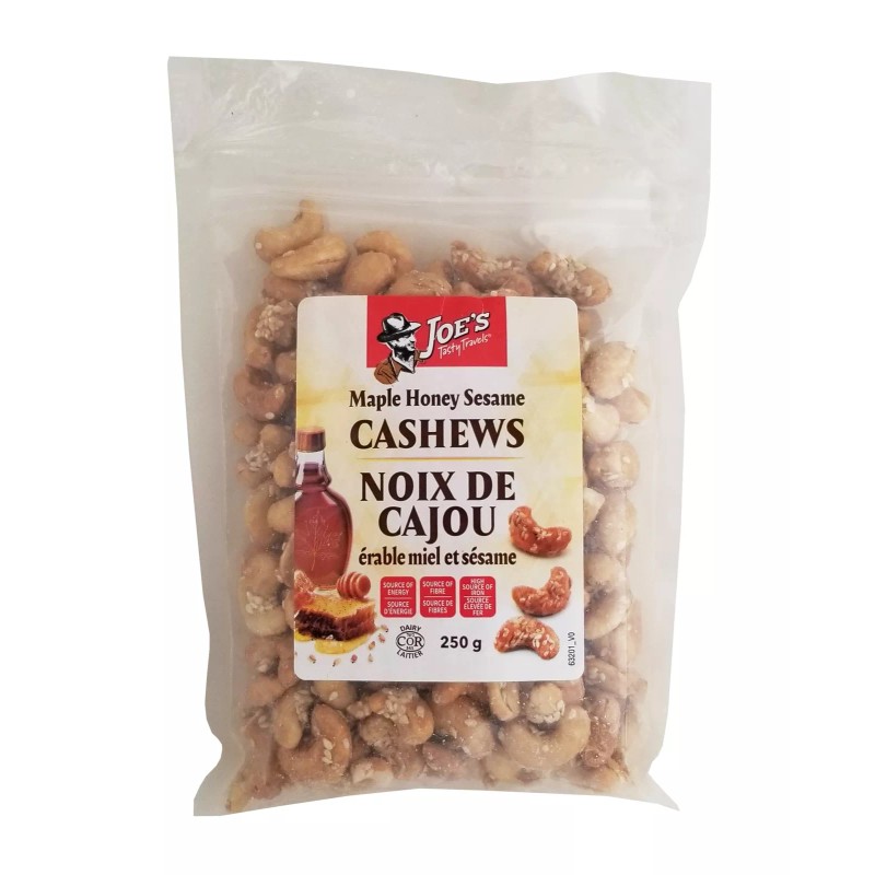 Joe's Tasty Travels Maple Honey Sesame Cashews, 250g/8.75 oz. Bag