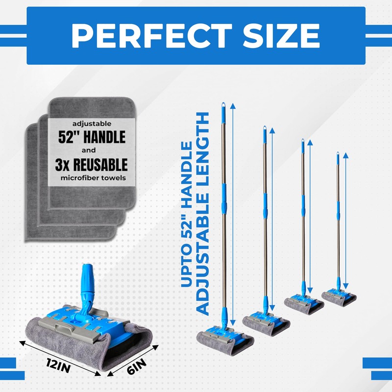 Baseboard Cleaner Tool with Handle - Wall Mop Cleaner with
