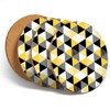 Destination Vinyl 4 Set - Yellow Black White Geometric Coasters