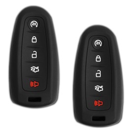 KeyGuardz Keyless Entry Remote Car Smart Key Fob Outer Shell Cover Soft Rubber Case for Ford Lincoln (2-Pack)