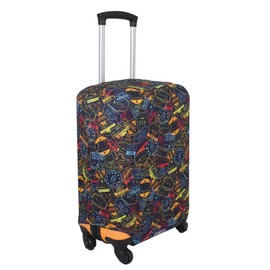 Explore Land Travel Luggage Cover Washable Suitcase Protector - Fits 27-30 Inch Luggage, Stamp L