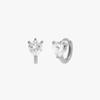 Gold&Deer 14K Goldfield Cubic Heart Round One-Touch Earrings Rose Gold