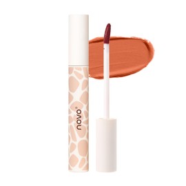 NovoUnow Lip Tint, Matte Lip, Film Forming, Mucosa Lip, Soft Matte, High Color, Long Lasting, Won't Stick to Mask, Nude Color, #04, Strawberry Persimmon Red