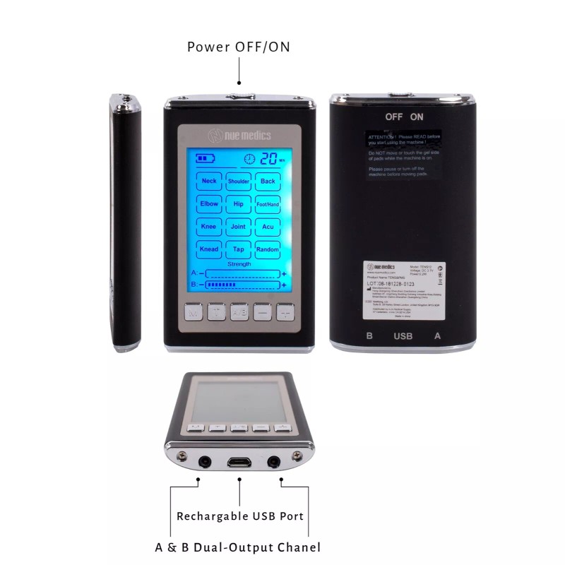 Nuemedics Tens Unit Muscle Stimulator Full Body Electrotherapy Device With