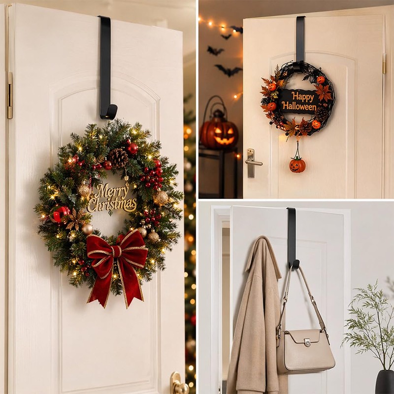 HappyFiller 15‑25" Wreath Hanger for Front Door, Over the Door
