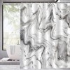 MitoVilla Extra Long Shower Curtain 72 x 84, Grey Marble