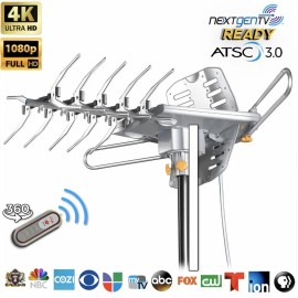 Lava  125 mile LAVA HD-2605, Ultra 4K Outdoor TV Antenna, HDTV UHF/VHF Motor Rotate