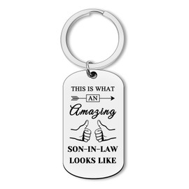 Son in Law Keyring Wedding Gifts for Groom from Father Mother in Law Son in Law Gifts Fathers Day Christmas for Son in Law Engagement Gift Birthday Gift Future Son-in-Law Gift Keychain