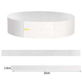 CINECE Wristbands, Disposable, Events, 9 Colors Available, 100, 200, 500, 1000 Sheets, Waterproof, Tear Resistant, Number of People, One-Touch Installation, Suitable for Water Parks, Concerts, Amusement Parks, Re-entry Management (500 Sheets, White)