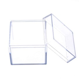 QIXIAMO Plastic Transparent Box Square Candy Box Acrylic 5 Sided Jewelry Display Storage Box for Case Square Cube Props Box