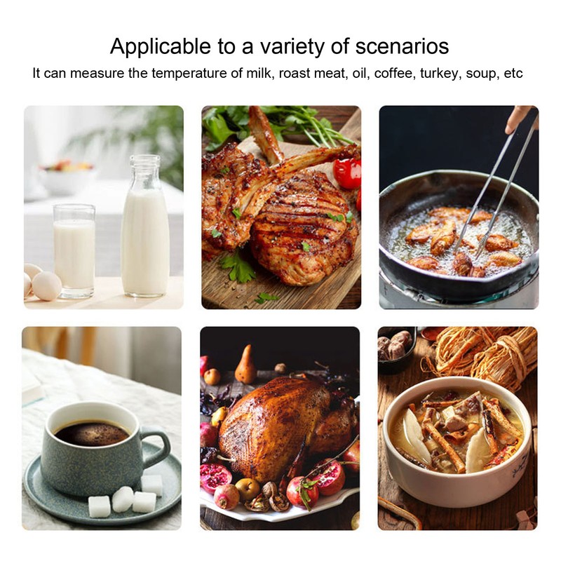 Probe Meat Thermometer Waterproof LCD Digital Folding Food Temperature Gauge