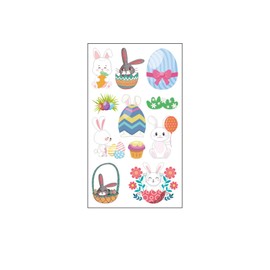 # 1 Sheet Easter Stickers Body Temporary Art Painting Easter Eggs Carrot Rabbit Decorations Design For Easter