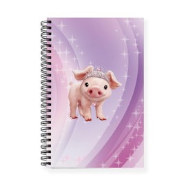 CafePress PD Moreno's Pig Wearing A Tiara Spiral Bound Journal Notebook, Personal Diary, Lined