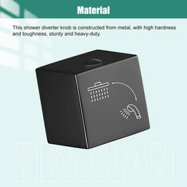 Heyalan Shower Diverter Knob 2 functions Shower Water Flow Converter Square Matte Black