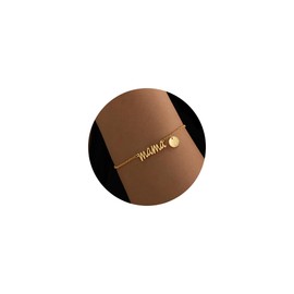 Nymerianoble Mothers Day Gifts for Mom Mama Bracelet Gold Initial Bracelet Mom Bracelets Birthday Gifts Ideas Letter Bracelets for Women Mom Stepmom Bonus Mom to Be Mother in Law Wife, 7“+2”, Brass,