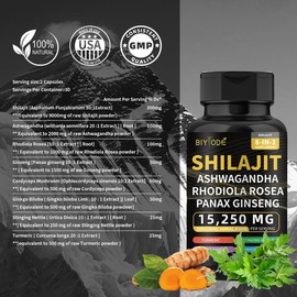 Shilajit Supplement - All-in-One Multivitamin Energy Booster with Ashwagandha & 7+ Extra Strength Ingredients for Men/Women - 60 Healthcare Capsules - Specification: 2 bottles