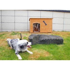 CHURRZZ Wooden Doghouse for Small, Medium, Large Dogs, Waterproof, Outdoor/Indoor Kennel,Puppy Shelter with Elevated Floor (Natural, M)