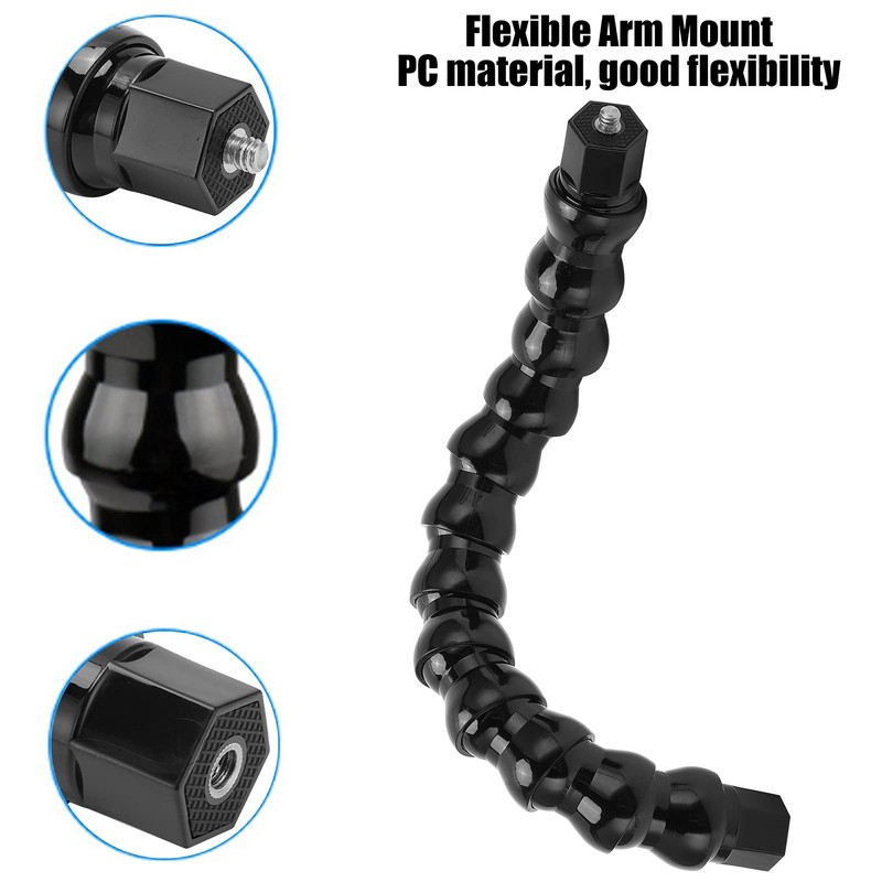 12 Sections, Flexible Arm Mount, Monopod, Gooseneck Jaws, Clamp Mount,