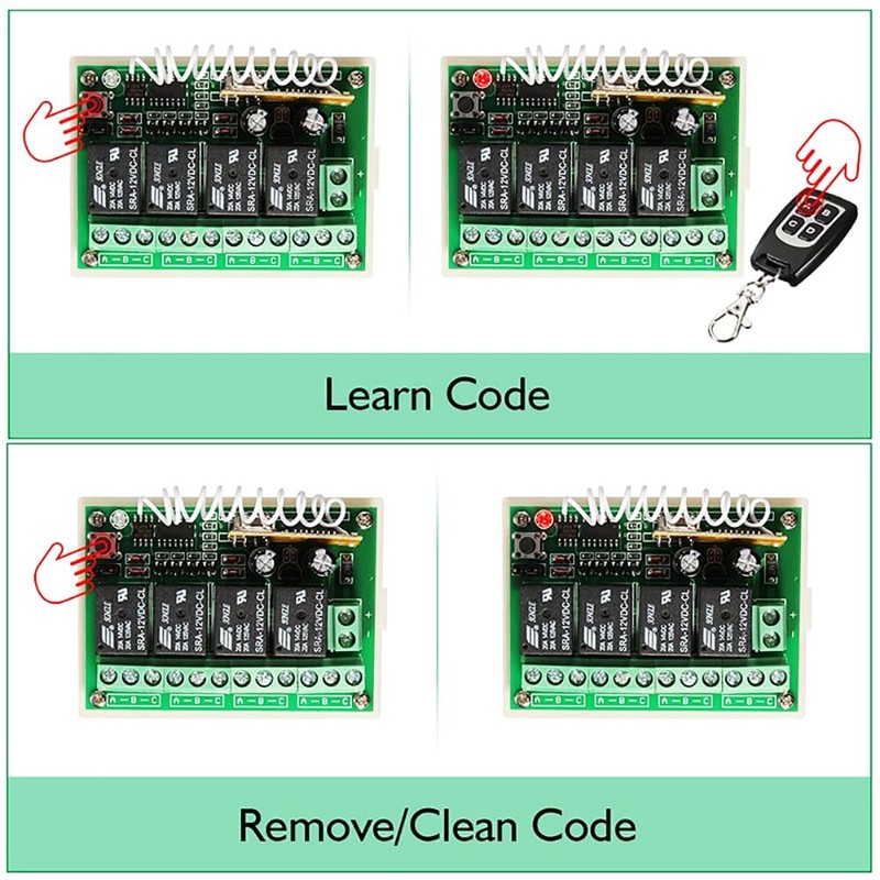DC 12 V Wireless Radio Remote Control Switch, 433 MHz