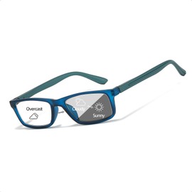 LVIOE Magnifying Reading Glasses Progressive Transition Sunglasses UV Protection Designer Rectangle Frame Spring Hinge LR2321