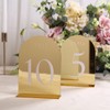 UNIQOOO Gold Mirror Arch Wedding Table Numbers with Stands 1-20,