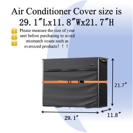 Split Mini Air Conditioner Cover for Outside Units,600D Waterproof Air Conditioner Mini Split Cover,Outdoor Rectangular Air Conditioner Covers for AC Units, Fits up to 29.1"L x 11.8"W x 21.7"H.