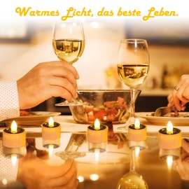 Homealexa 6er Solar Teelichter Solarkerze Teelicht Licht Wasserdicht Kerzenlampe Nachtlicht Flammenlossen Realistischen Flammen Balkon Garten Party Dekoration LED Licht für Camping,Laterne,Garten
