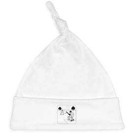 'Cricket Match Action' Baby Beanie Hat (BH00035020) White