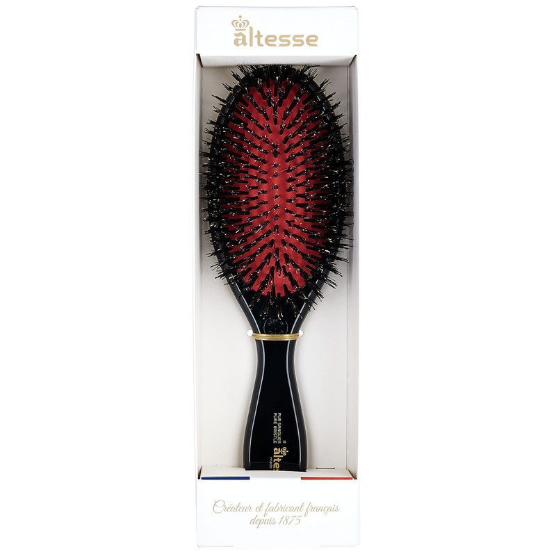 Alteste hairbrush with pure wild boar bristles, 13-row, black