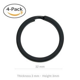 Tectonic 32mm Large KeyRings Heavy Duty for KeyChain Hoops, Car Keys & Home Keys, Key Rings are suitable for Men & Women (4-Pack) - 1 Year, Full warranty