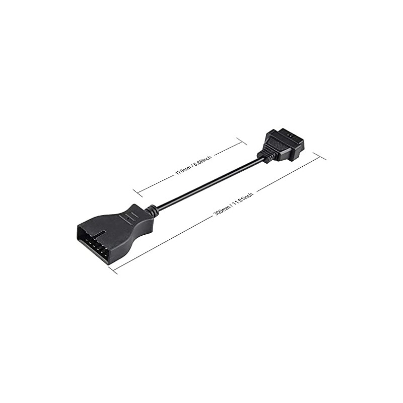 OBD Diagnostic Extension Adapter Cable 12 Pin OBD1 to 16